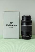 Canon EF 75-300mm F/4-5.6 III + UV filter, Ophalen, Zo goed als nieuw, Telelens, Zoom