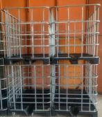 1000L lege IBC-tankmanden met plastic pallet of m, Ophalen of Verzenden, Gebruikt, Metaal