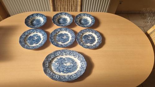 Zeldzame porceleinen  borden en schotel Enoch Wedgewood, Antiek en Kunst, Antiek | Servies compleet, Ophalen
