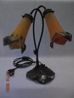 "Art Deco" stijl lamp met 2 originele -Art de France- kelken, Ophalen of Verzenden