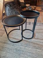 Bijzettafels, Huis en Inrichting, Tafels | Bijzettafels, Ophalen, Zo goed als nieuw, Rond, Metaal of Aluminium