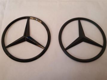 Mercedes koffer logo embleem mat of blinkend zwart 90 mm beschikbaar voor biedingen