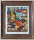 JEAN OOSTERLYNCK / LE RESTAURANT / KLEURLITHO / 83x71cm KAD, Antiek en Kunst, Ophalen