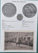 1918 FRIEDE MIT FINLAND, munt + foto/pamflet, Verzenden, Landmacht, Embleem of Badge