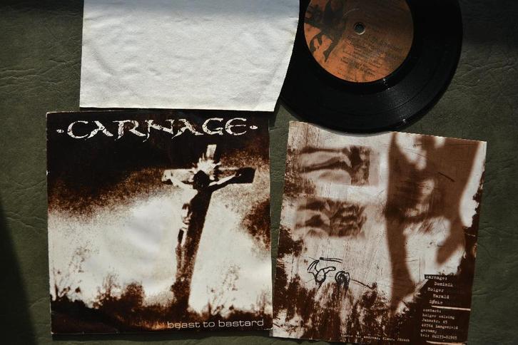 Carnage  – Beast To Bastard (D) - vinyl singel (1996), Cd's en Dvd's, Vinyl Singles, Gebruikt, Single, Rock en Metal, 7 inch, Ophalen of Verzenden