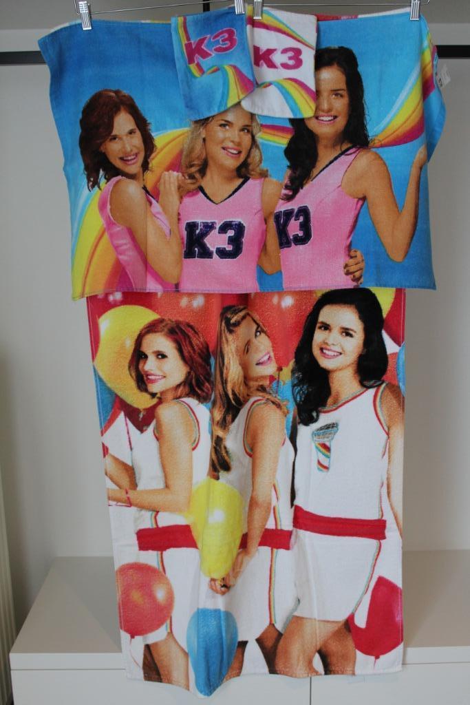 Set K3 strandlaken, handdoekje en 2 washandjes, Enlèvement ou Envoi, Utilisé, Autres types