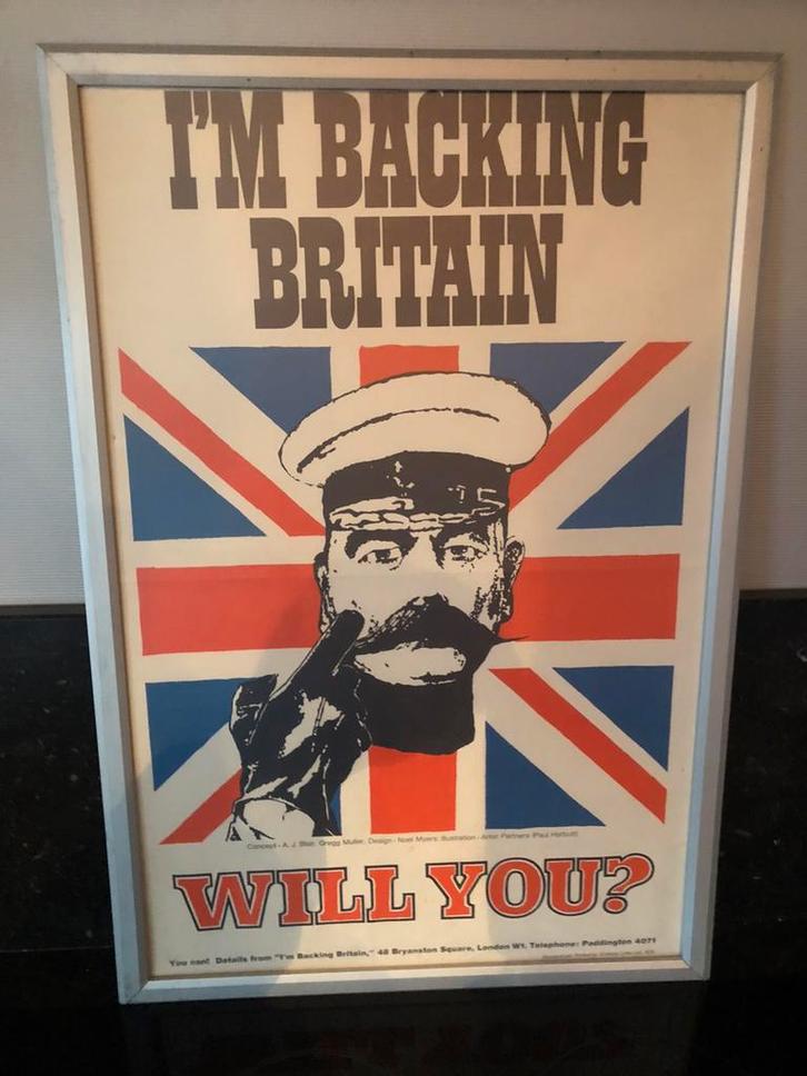 vintage poster 1968 in wissel- poster - kader, Antiek en Kunst, Curiosa en Brocante, Ophalen of Verzenden