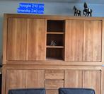 Wandkast in teak, Ophalen, Teakhout, Met deur(en)