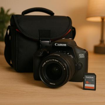Canon EOS 2000D + 18-55mm DC III + Tas – in topstaat! beschikbaar voor biedingen
