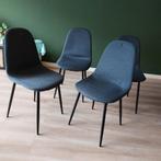 Ensemble de chaises à vendre - Tissus bleus, Maison & Meubles, Chaises, Comme neuf, Quatre, Bleu, Modern