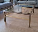 table basse en laiton/bronze brossé avec tablette en verre, 100 à 150 cm, Moins de 50 cm, Enlèvement, Utilisé