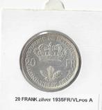 20 Francs 1935FR/VL pos A, Verzenden, Zilver, Losse munt
