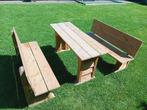 Picknick set - tafel en 2 banken, Ophalen, Zo goed als nieuw, Hout