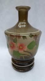 oude karaf en 4 glaasjes beschilderd met bloemen, Antiek en Kunst, Ophalen of Verzenden