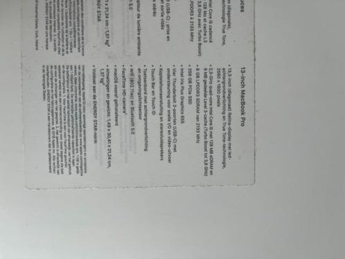 Apple MacBook Pro 2018 met Touch Bar, Computers en Software, Apple Macbooks, Gebruikt, MacBook Pro, 13 inch, 2 tot 3 Ghz, 256 GB