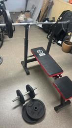 Bench en halters, Sport en Fitness, Ophalen, Zo goed als nieuw, Halterstangen