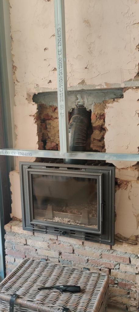 Houtkachel / inbouwhaard, Huis en Inrichting, Kachels, Gebruikt, Inbouw, Houtkachel, Hout, Ophalen