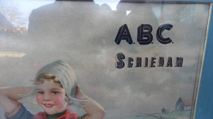 Reclame affiche "ABC genever Schiedam" (1910), Verzamelen, Merken en Reclamevoorwerpen, Ophalen