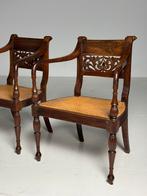 Set van 2 Koloniale stoelen antiek 19e eeuw, Antiek en Kunst, Ophalen