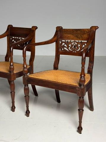 Set van 2 Koloniale stoelen antiek 19e eeuw beschikbaar voor biedingen