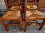 4 eiken stoelen, Huis en Inrichting, Stoelen, Ophalen, Gebruikt, Bruin, Landelijk
