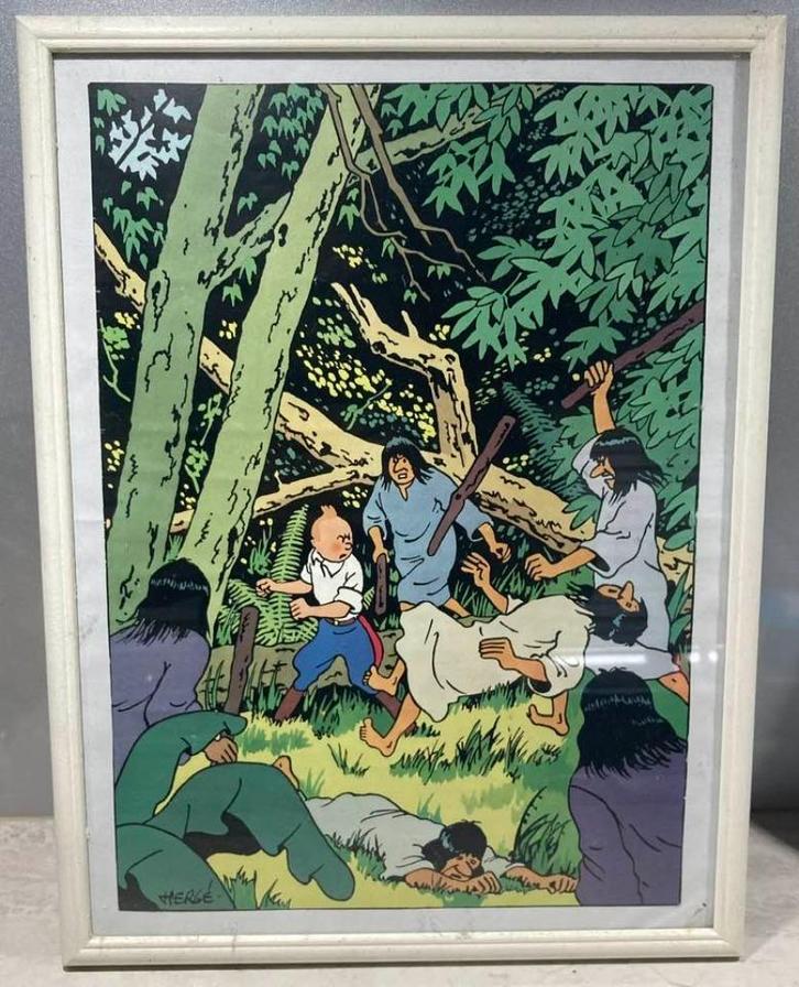 3 kaders van Kuifje om te hangen, Verzamelen, Stripfiguren, Gebruikt, Overige typen, Kuifje, Ophalen