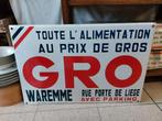 Ancienne plaque émaillée GRO Alimentation Waremme, Collections, Enlèvement ou Envoi