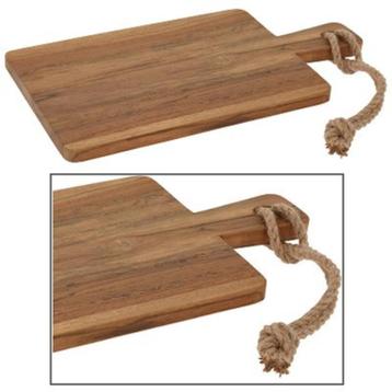 Snijplank serveerplank hapjesplank kaasplank hout teak 34 cm, Ophalen of Verzenden, Nieuw, Rechthoekig, Hout