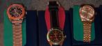 3 nieuwe Heren Horloge,s, Handtassen en Accessoires, Horloges | Heren, Overige merken, Staal, Polshorloge, Overige materialen