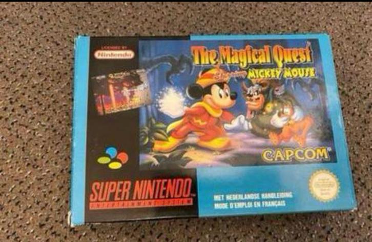 Snes the  magical quest starring mickey mouse CIB, Games en Spelcomputers, Games | Nintendo Super NES, Zo goed als nieuw, Avontuur en Actie