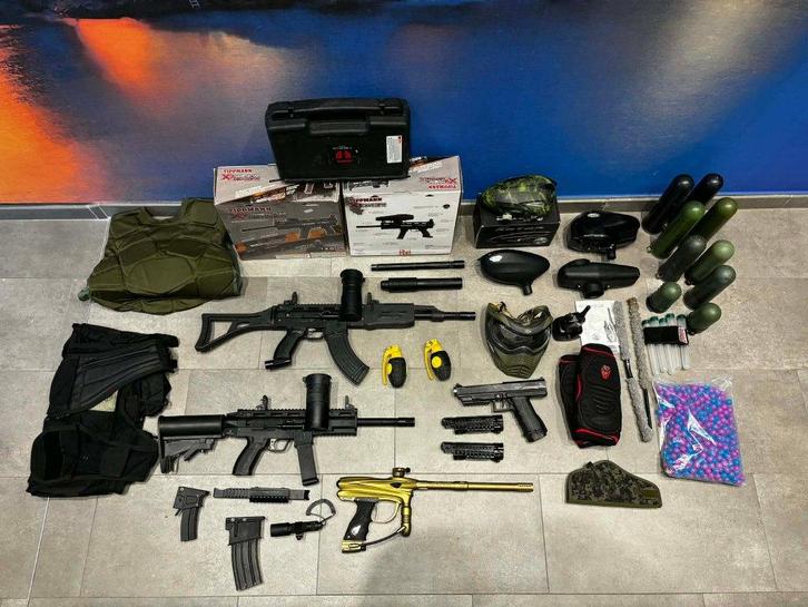 Paintball lot de 4 lanceurs+divers, Divers, Divers Autre, Comme neuf, Enlèvement