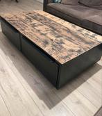 Salontafel teakhout zwart met lades 130cm, Ophalen, Zo goed als nieuw, Teakhout