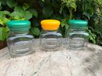 3 bocaux de rangement / pots vintage en verre et plastique, Enlèvement ou Envoi