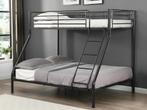 Lit superposé 90 et 140 x 190 cm - Acier - Noir, Enlèvement, Comme neuf