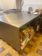 Groot horeca inox werktafel. 155cmb x 115cm d x 85cm h, Ophalen, Zo goed als nieuw