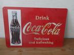 Metalen COCA-COLA bord 40 cm x 27cm, Ophalen of Verzenden, Zo goed als nieuw, Reclamebord