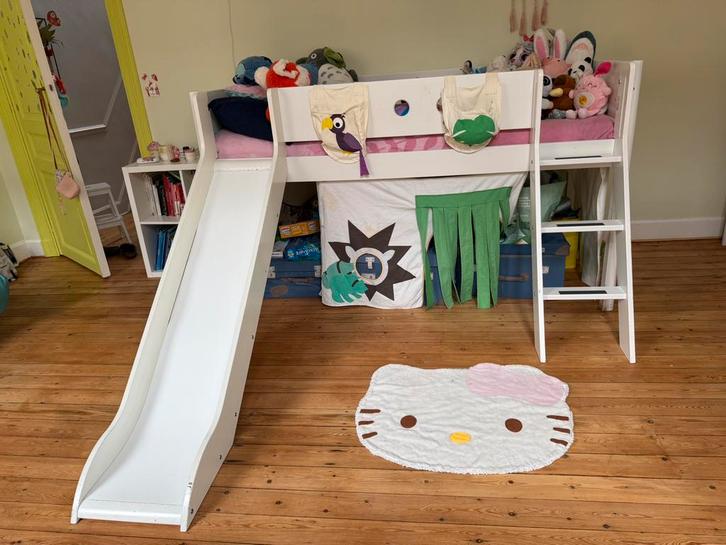 Lit Flexa avec toboggan, Enfants & Bébés, Chambre d'enfant | Lits superposés & Lits mezzanines, Utilisé, Enlèvement