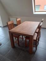 Massief Teak hout. Kast-Eettafel met 4 stoelen - tv kast, Huis en Inrichting, Ophalen, Zo goed als nieuw