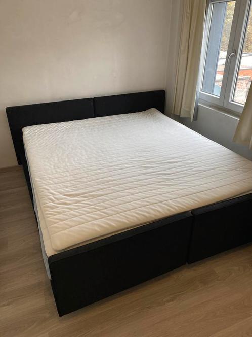 Boxspring auping met ikea matras en topper, Huis en Inrichting, Slaapkamer | Boxsprings, Zo goed als nieuw, 180 cm, 200 cm, Tweepersoons