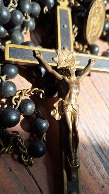 Antieke rozenkrans, 2.12 meter, 169 ebbenhouten kralen beschikbaar voor biedingen