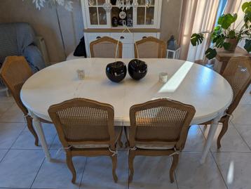 Landelijke tafel met 6 stoelen beschikbaar voor biedingen