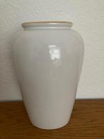 Vase à fleurs ovale en céramique blanc, Comme neuf, Moins de 50 cm, Enlèvement ou Envoi, Blanc