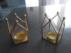 2 koperen theelichthouders, Gebruikt, Brons of Koper, Ophalen of Verzenden, Kandelaar
