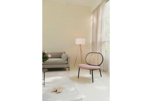 Toonzaalmodel - LOUNGE CHAIR SPIKE NATURAL/PINK, Huis en Inrichting, Fauteuils, Nieuw, Hout, Riet of Rotan, Stof, Ophalen