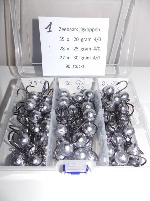 Boxen  loodkoppen zeebaars 18 tot 30 gram, Watersport en Boten, Hengelsport | Zeevissen, Nieuw, Complete set, Ophalen