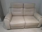 Beige lederen zetel voor 2 personen in de aanbieding!, Huis en Inrichting, Zetels | Zetels, Ophalen, Gebruikt, 150 tot 200 cm