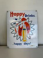 Ancien panneau publicitaire Happy Drinks 1961, Utilisé, Enlèvement ou Envoi, Panneau publicitaire