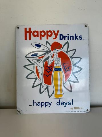 Happy Drinks oud reclamebord 1961
