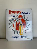 Happy Drinks oud reclamebord 1961, Verzamelen, Ophalen of Verzenden, Gebruikt, Reclamebord