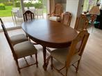 Prachtige uitschuifbare tafel + 8 stoelen in super staat, Ophalen of Verzenden, Zo goed als nieuw
